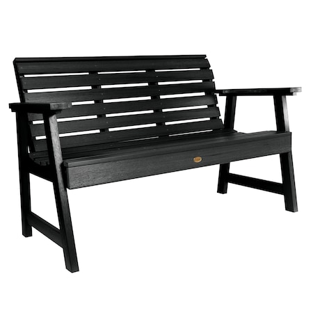 Highwood Usa 4ft Weatherly Garden Bench Outdoor Furniture for Patio, Backyard, Garden AD-BENW4-BKE